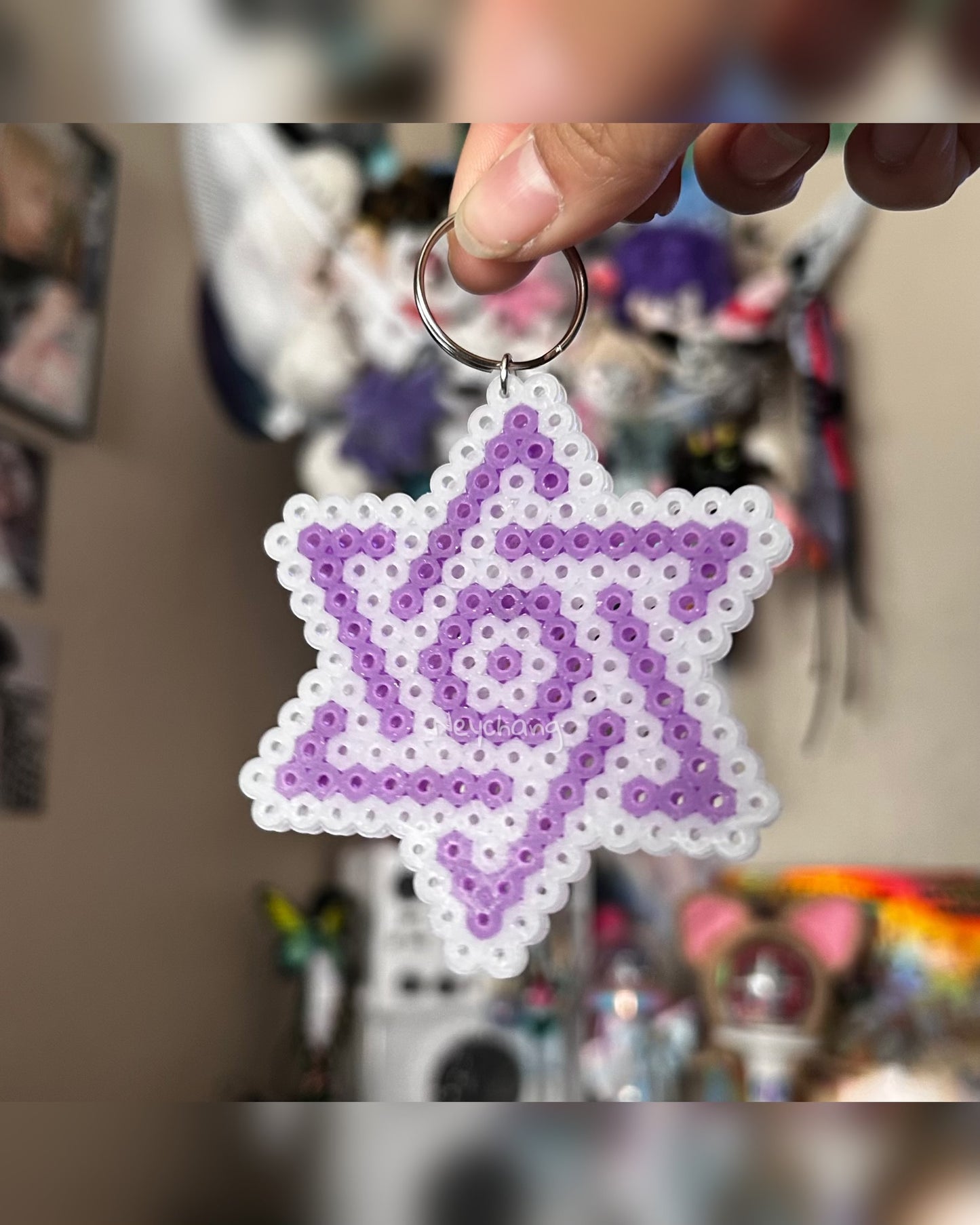 6-star perler keychain