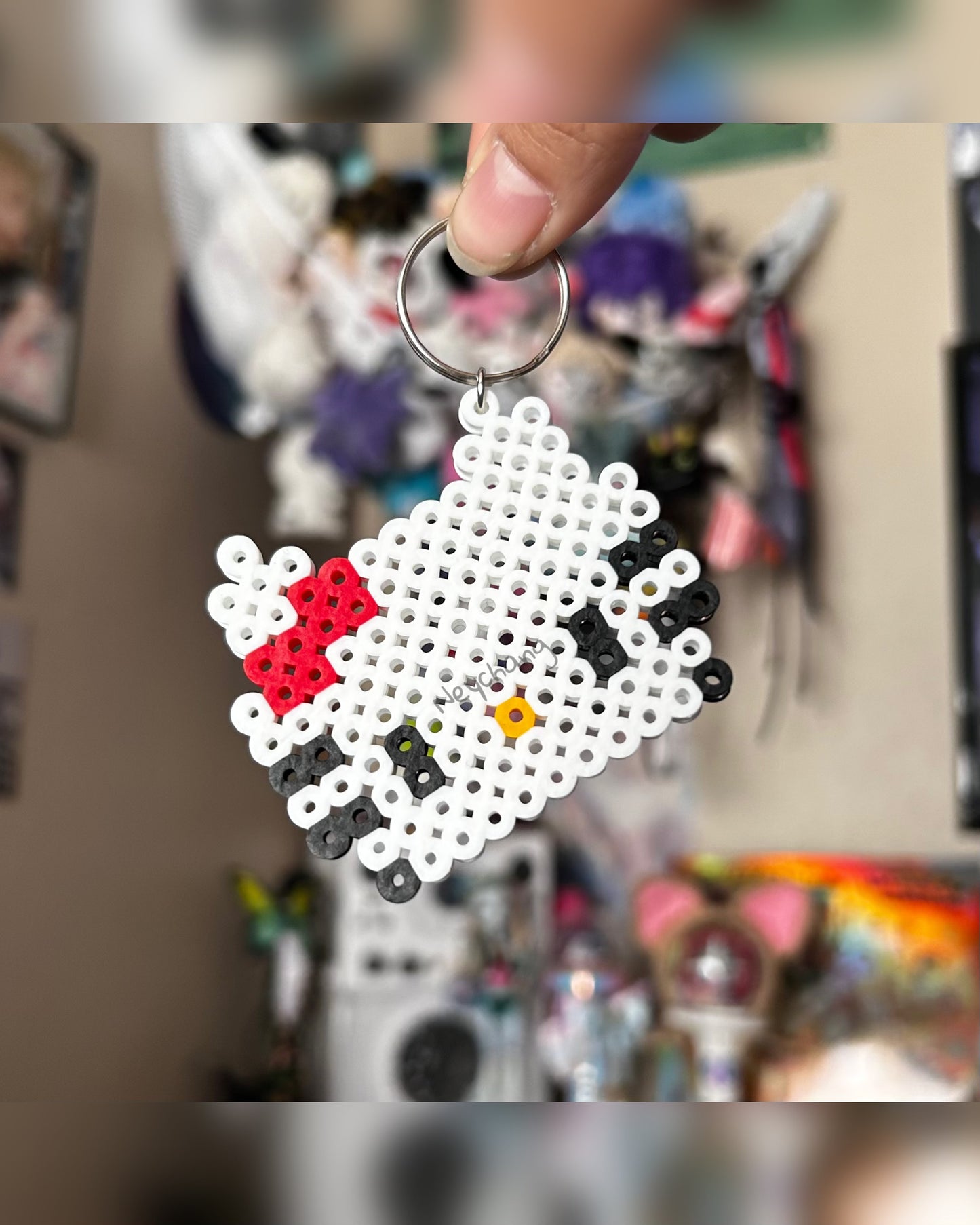 hello kitty perler keychain