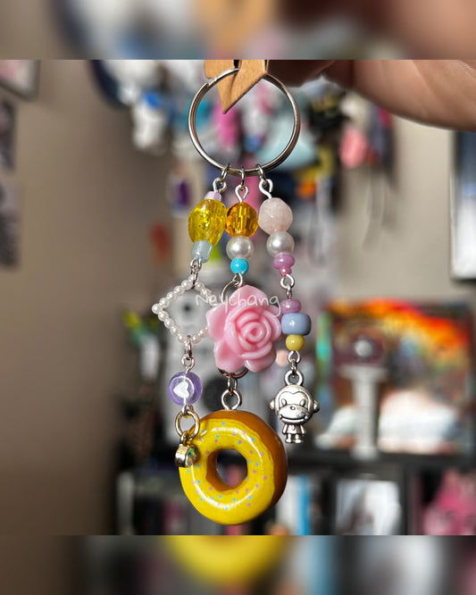 yellow doughnut keychain